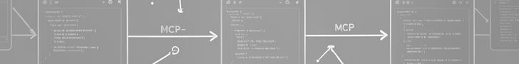 2025 terminal AI agents banner — multiple terminal-window silhouettes connected by MCP-protocol arrow lines