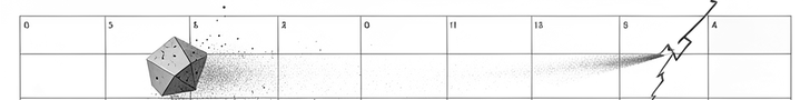 Calendar grid with dust accumulating on a dormant config token and a lightning strike at the activation day